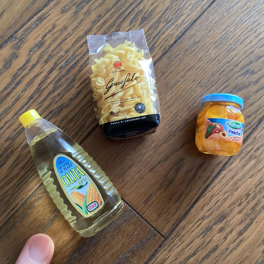 Amazon.co.jp: アルボトレード ミニチュア マグネット パスタ 桃瓶詰め 