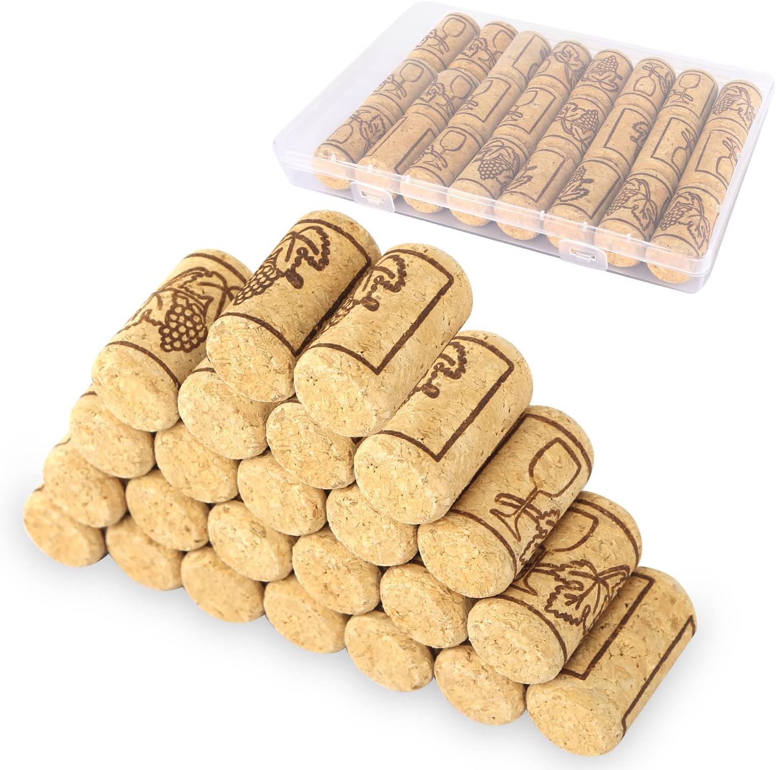 ZXNJA 30 Stück Naturkorken Für Weinflaschen - Wiederverwendbare Bastelkorken Aus Holz