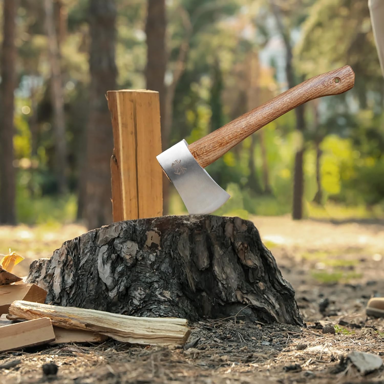 Camping Hatchet, 14.4" Survival Throwing Axe with Sheath, Survival Hatchet with Ergonomic Wood Handle for Camping, Chopping and Hiking - Image 5