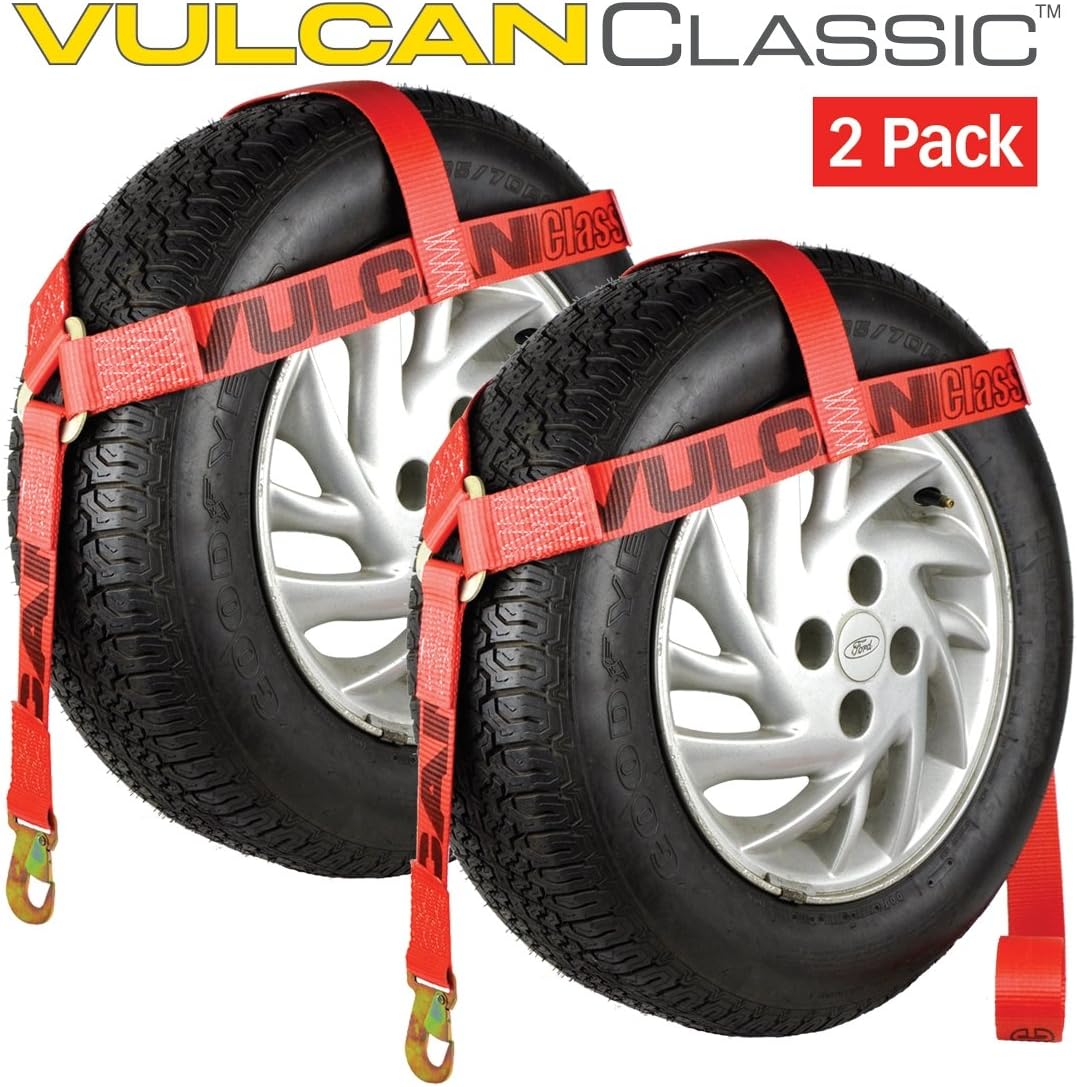 VULCAN Wheel Lift Harnesses with Snap Hooks - Bonnet Style - 2 Pack - Classic Red - 1,600 Pound Safe Working Load - Image 2