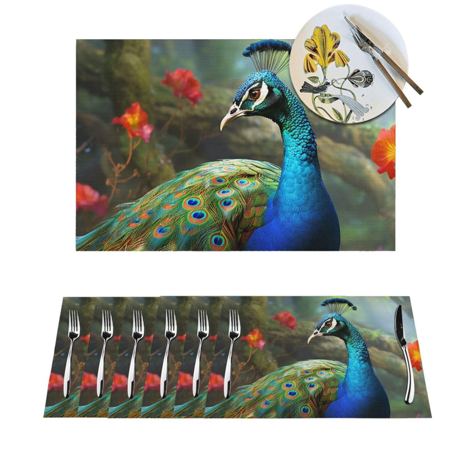 Tapis de table rectangulaires colorés pour repas en intérieur et extérieur