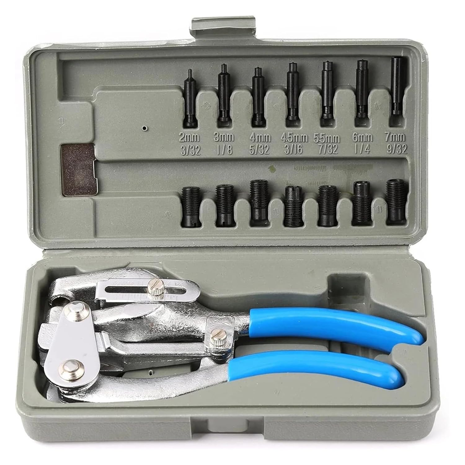 Hand Held Power Punch and Sheet Metal Hole Punch Kit Various Size Hole Punch in 3/32" to 9/32"