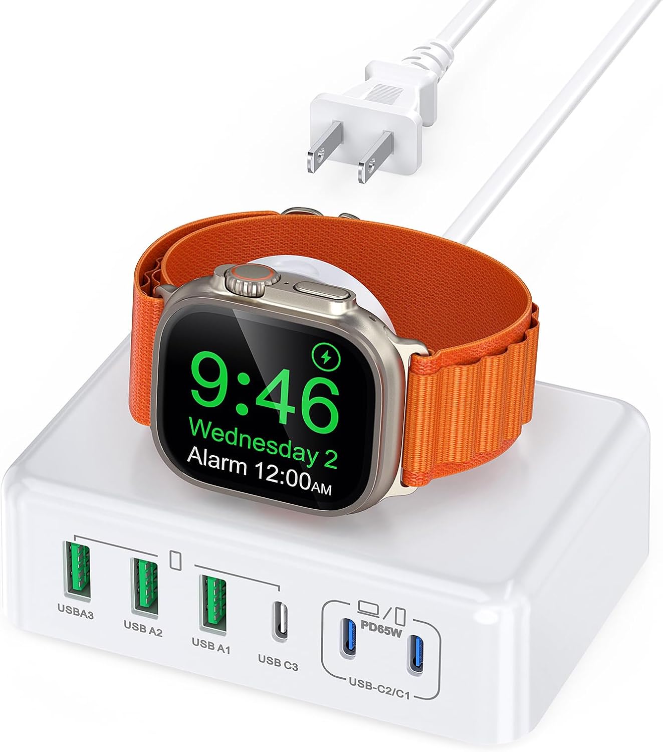 7 in 1 Fast Charger Station for iPhone & Apple Watch, 170W 6-Port PD GaN USB C Charging Block, Compact Travel Charger for MacBook Pro/Air, iPad Pro, Apple Watch 10 9 8 7 6 5, iPhone 17/16/15/14/13