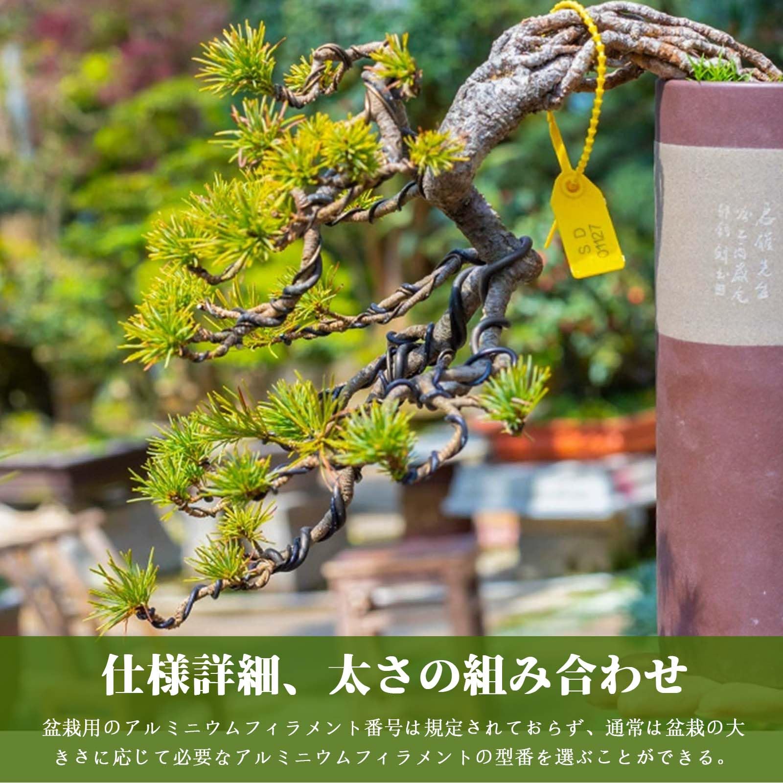 1点限り‼️ 園芸　盆栽ワイヤー ブラシ　パティオ用盆栽ガーデン Amazon | 盆栽用 針金 園芸用アルミ線 園芸 ワイヤーアート 1.2mm/1.5