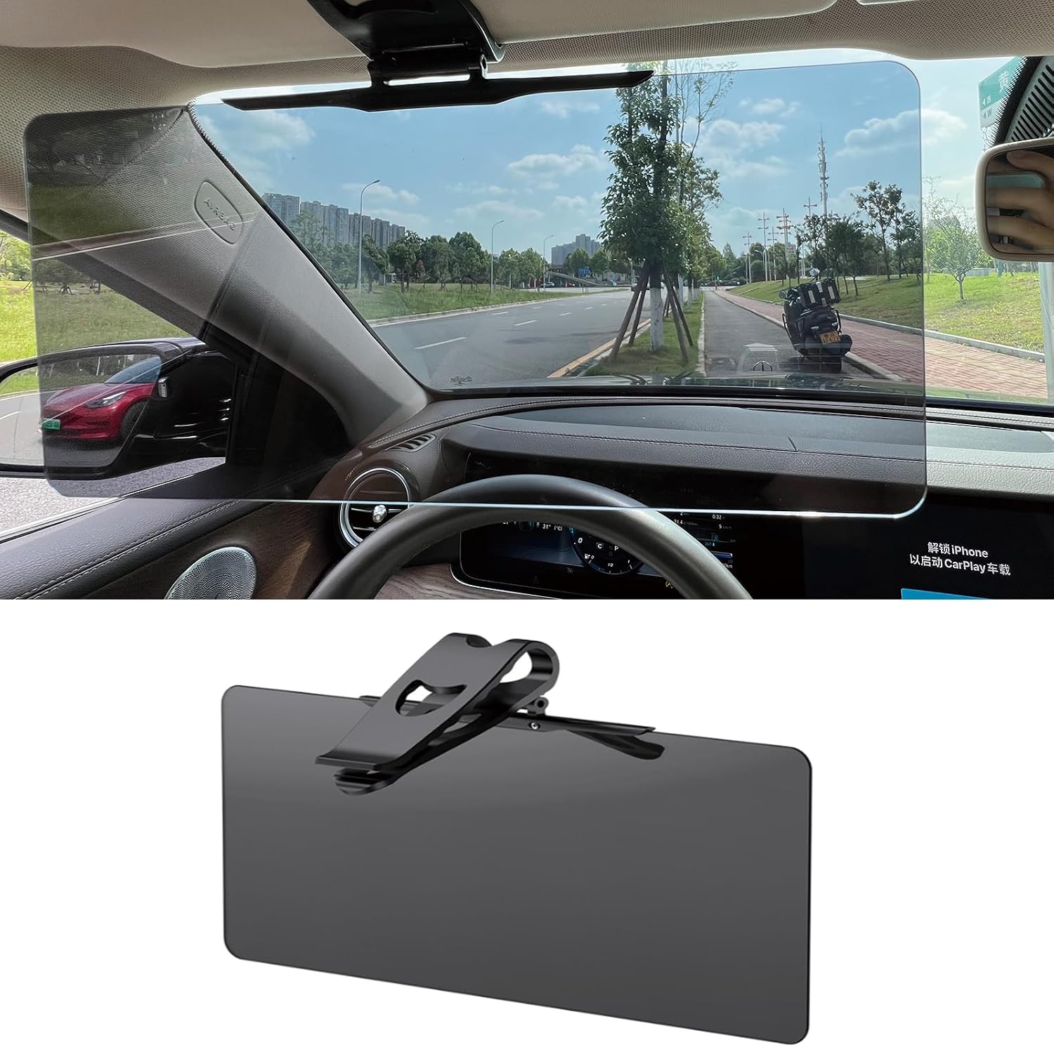 Sun Visor Extender for Cars, Polarized Car Visor Extender Sun Blocker, Anti-Glare Car Visor Protect from Sun Glare, UV-Filtering/Protection, Universal，Windshield Sun Shade，