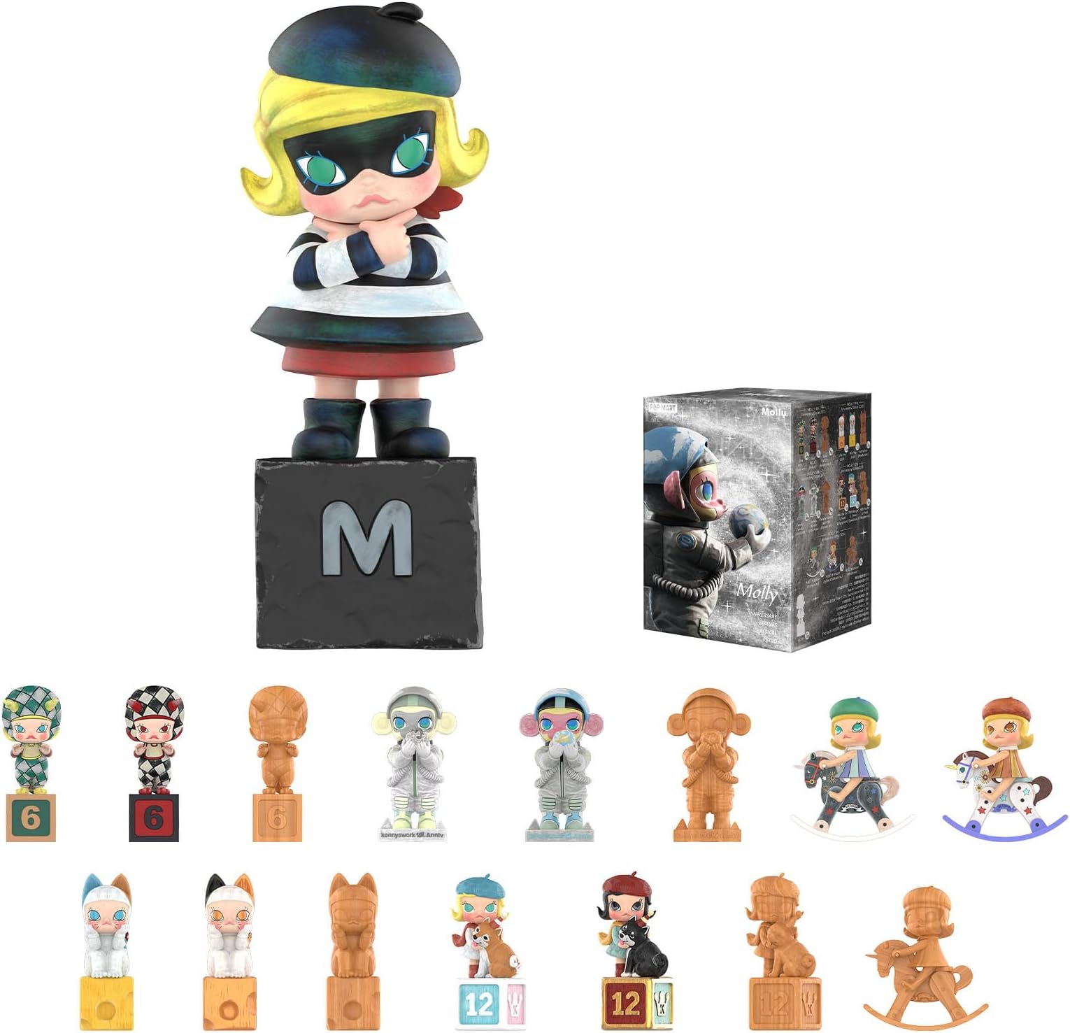 POP MART Molly Anniversary Statues Classical Retro Blind Box Figures, Random Design Toys for Modern Home Decor, Collectible Toy Set for Desk Accessories, 1PC