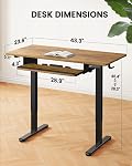 ErGear Electric Standing Desk with Keyboard Tray, 44x24, Vintage Brown