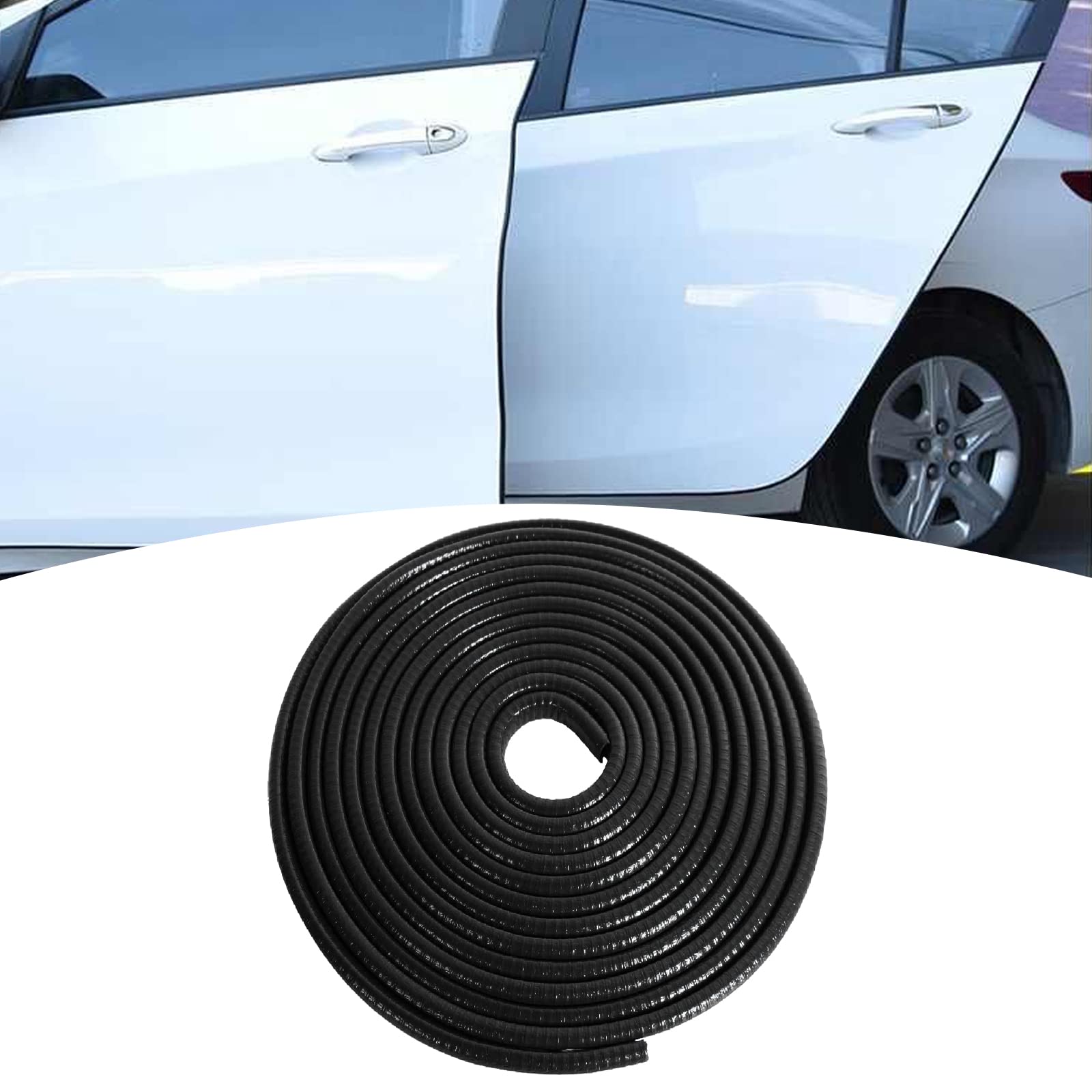 Fogfar Pack-1 Car Door Edge Guards, Car Door Anti-Collision Strip, 32.8 Ft U Shape Car Door Edge Protection, Car Door Edge Invisible Anti-Scratch Strip (Black)