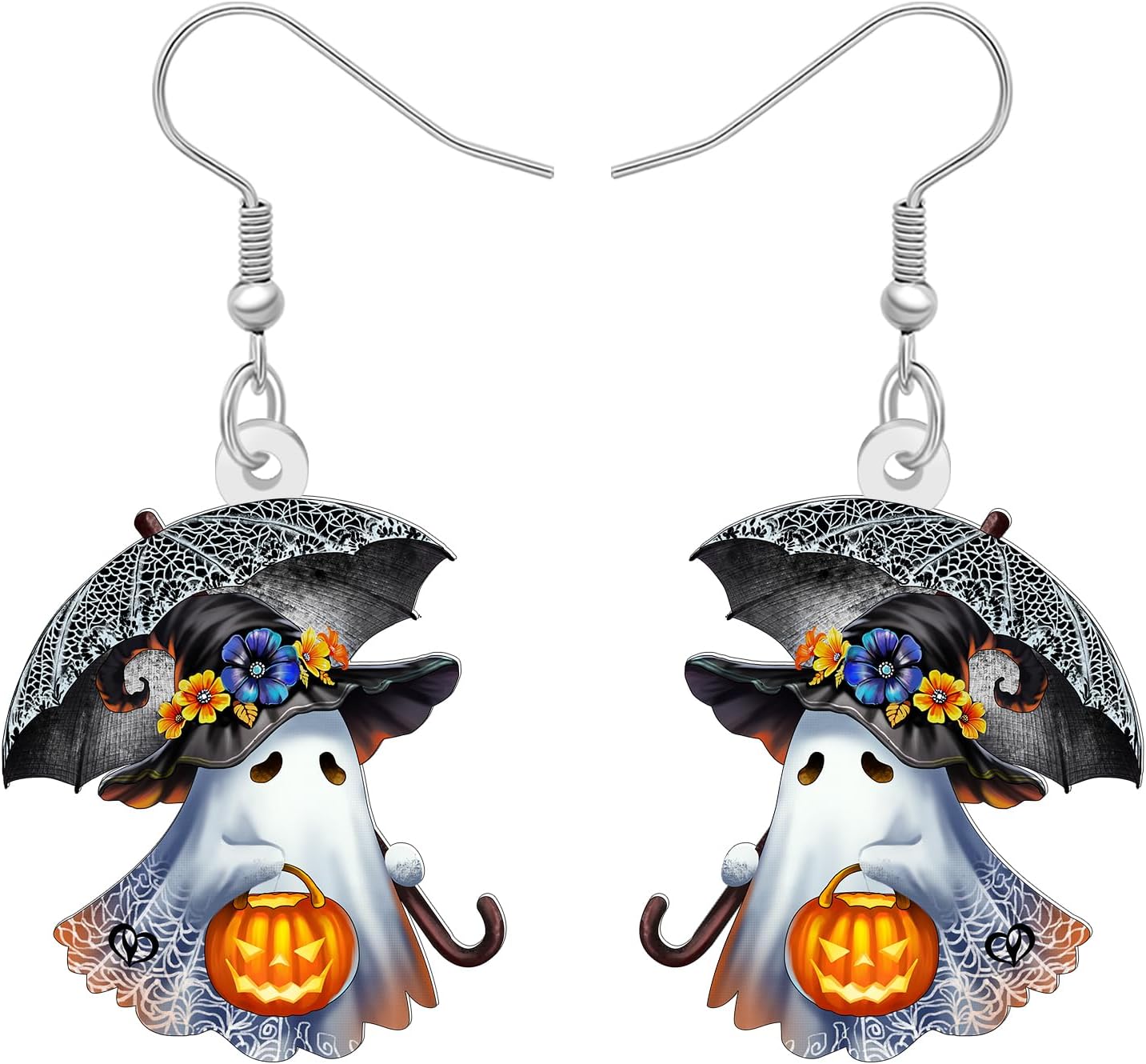 Acrylic Ghost Earrings for Women,Funny Pumpkin Halloween Earrings Dangle Drop Spooky Gifts for Women Jewelry Costume Accessories