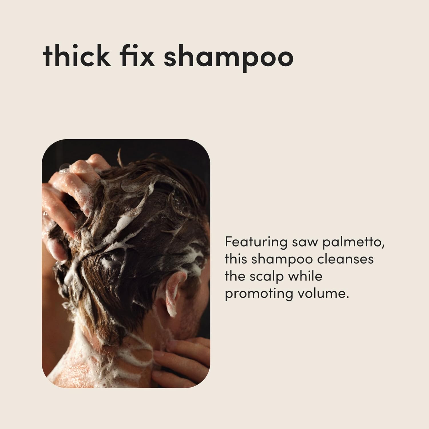 thickening shampoo bottle closeup