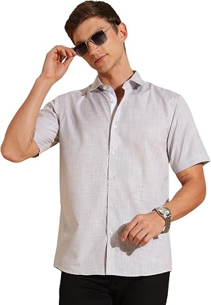 FYLTR Shirts for Men || Half Slevee Shirt || Men Shirt in, Alpha, S, Graphite Grace