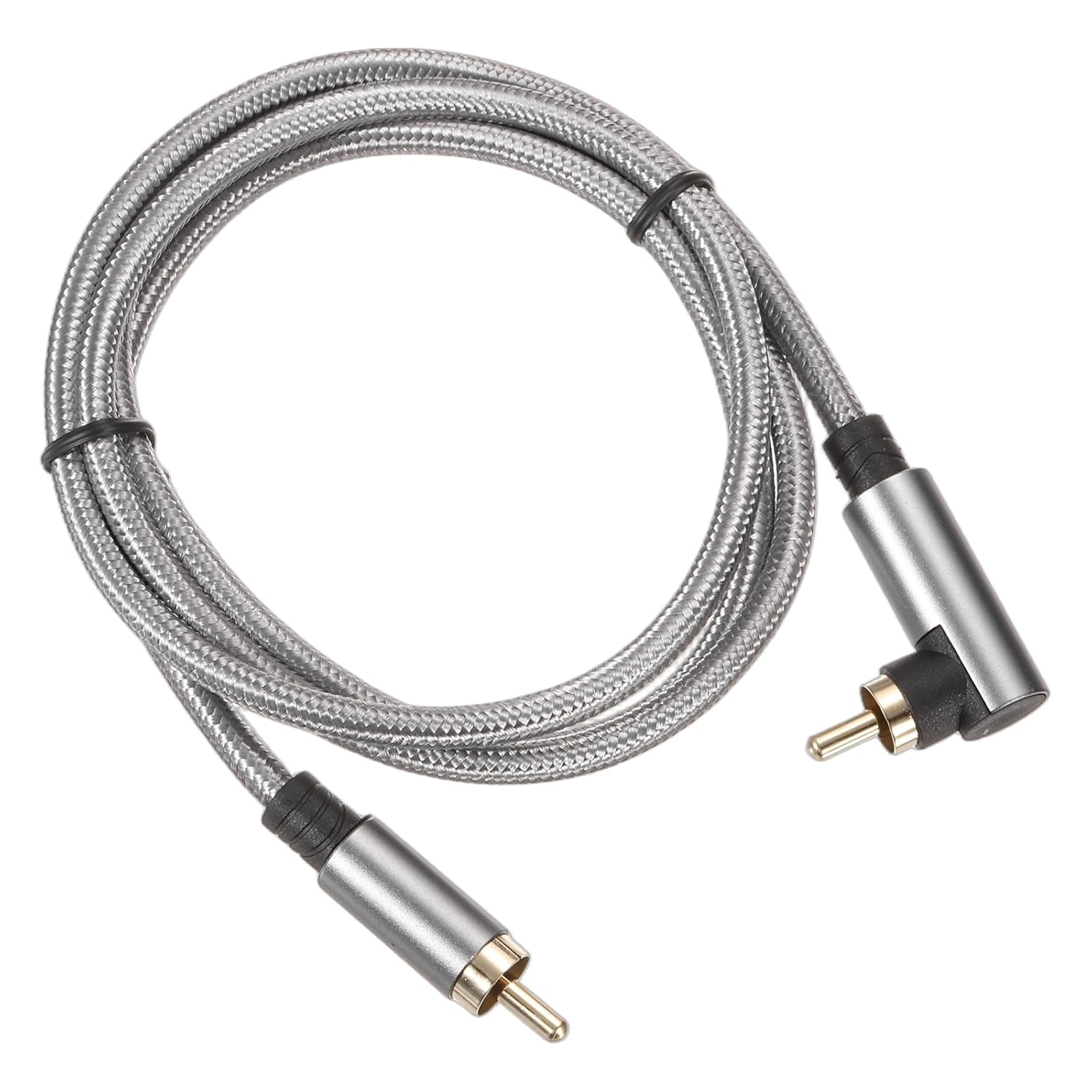 DMiotech 90 Degree RCA Cable 33ft, RCA Subwoofer Cable Dual Shielded Stereo Audio Cord for Home Theater, HDTV, Speakers, Hi-Fi Systems, Amplifiers