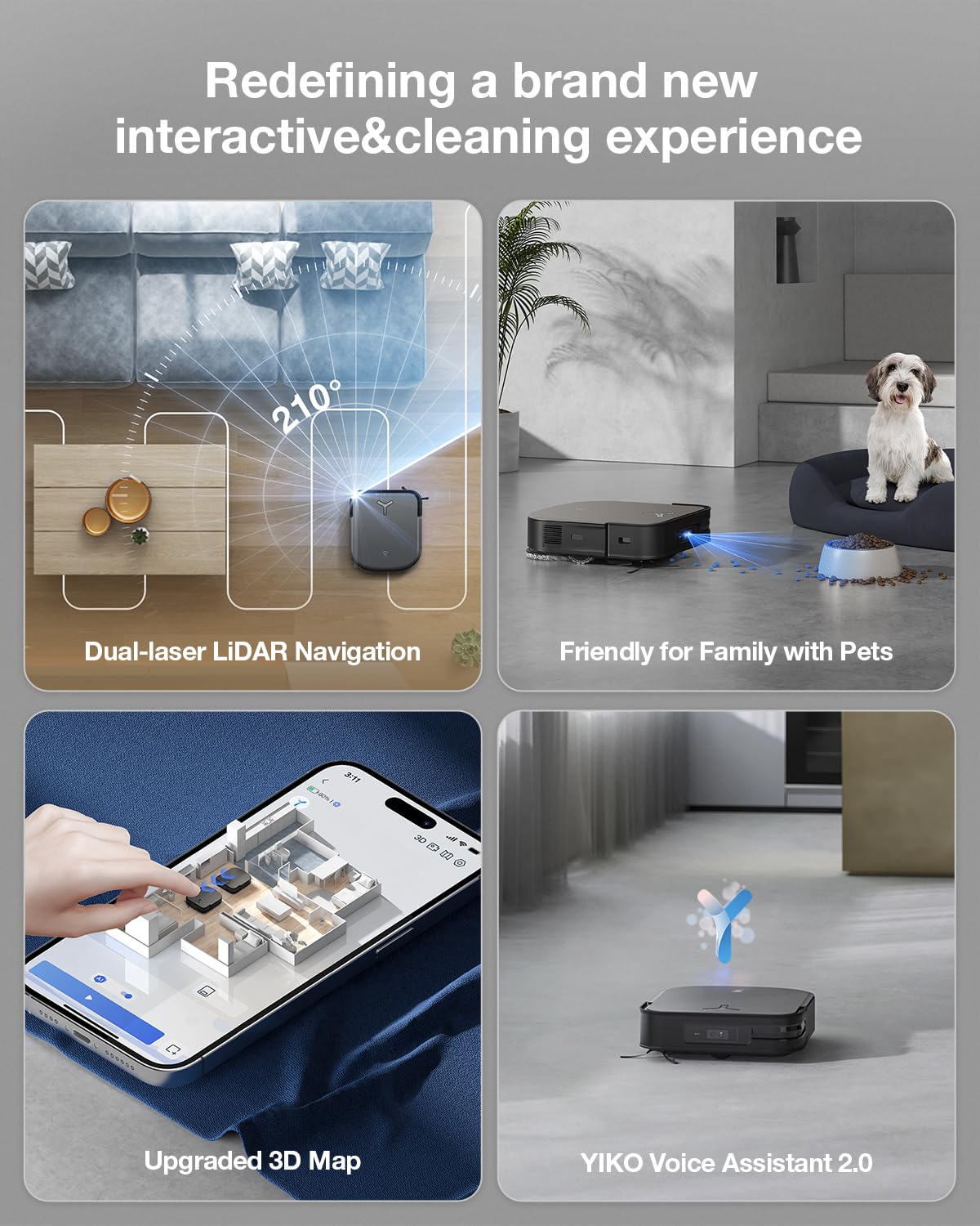 ECOVACS DEEBOT X2 Omni Robot Vacuum and Mop, 8000Pa Suction, 15mm Lift, Omni Station with Hot Water Mop Washing, Self-Emptying, Hot Air Drying, Auto-Refill, Obstacle Avoidance,Black