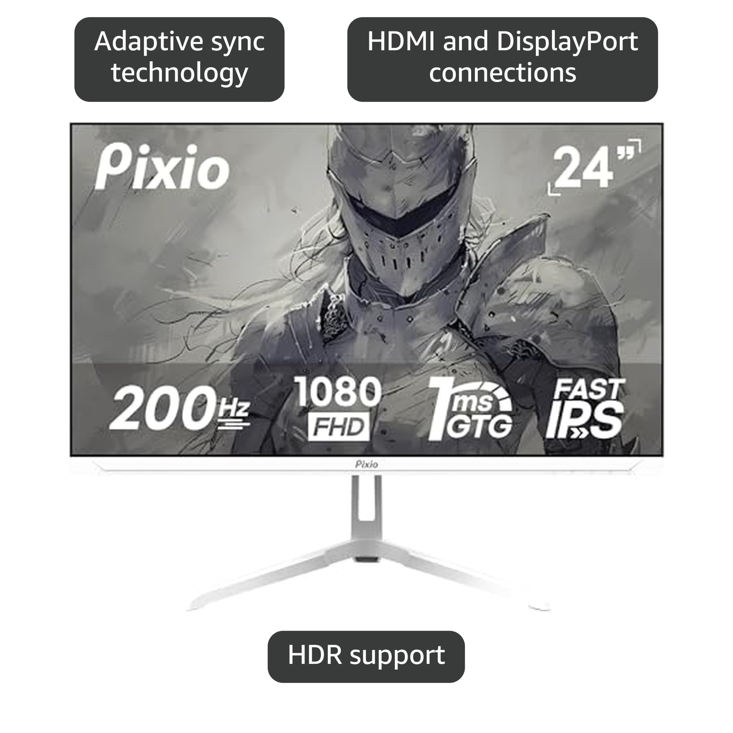 Amazon.co.jp: Pixio PX248 Wave White 24 inch 200Hz Refresh Rate
