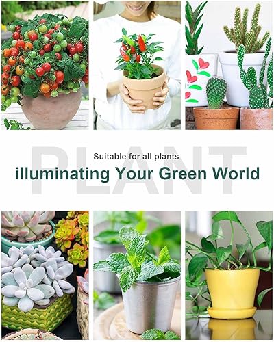 Miniatura 6 de DOMMIA Luces de cultivo para plantas de interior, luz de crecimiento de espectro completo con LED rojo blanco cálido, luz de planta de clip de doble