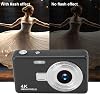 Digitalkamera 12 MP 1080P Kamera mit 16 fachem Zoom EIN Bedienung 24 Zoll TFT Bildschirm für Schüler Vlogging (Black)