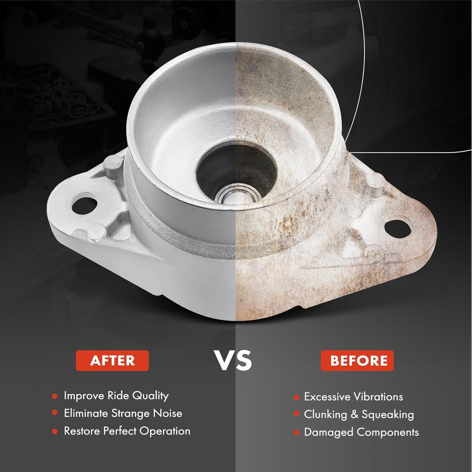 A-Premium Rear Upper Suspension Strut Mount Compatible with Audi A4/A4 Quattro 2002-2009 A6 2006-2011 A6 Quattro 2005-2011 RS4 2007-2008 S4 2002 S6 2007-2011