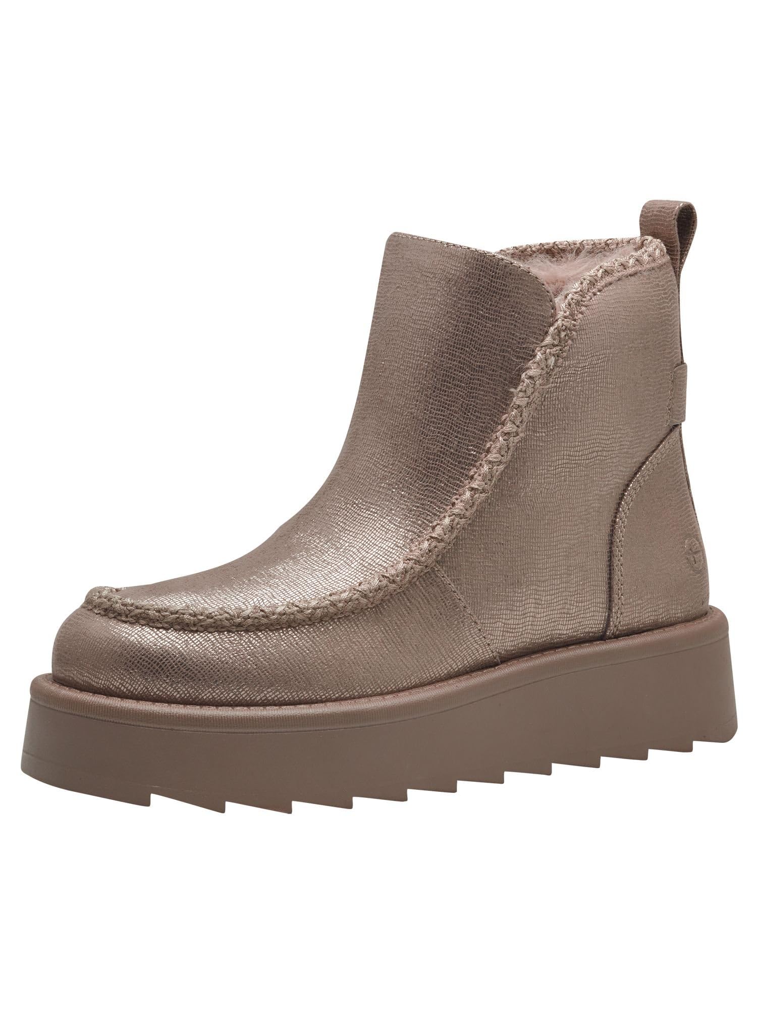 Tamaris Women's warm lining boots textile, Bronce, 7.5 UK