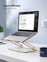 Vista 6 de Lamicall - Soporte ajustable para laptop, portátil, soporte elevador para laptop, soporte de aluminio para escritorio plegable, soporte ergonómico