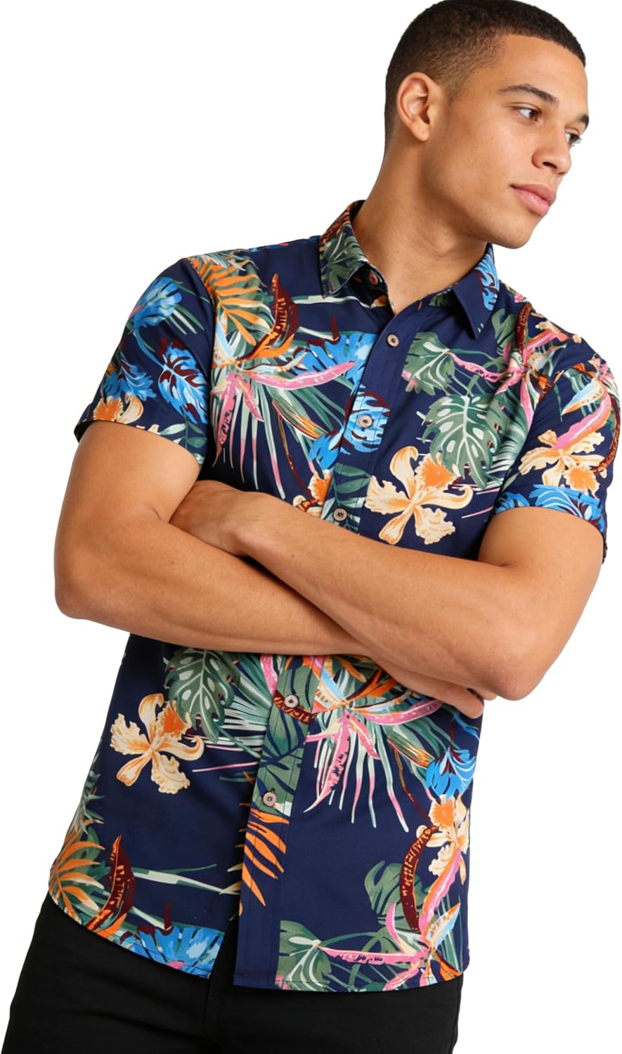 Men's Hawaiian Shirt Short Sleeve Button Down Tropical Summer Beach Casual Shirts