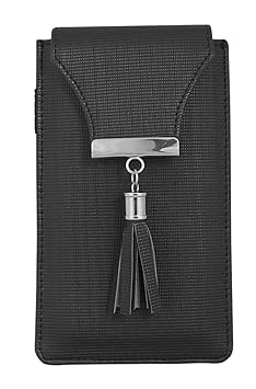 Tickles Black Stylish Mobile Pouch Artificial Leather Traditional Sari Waist Clip for Women Girls (Suitable for Mobile Sizes 6 Inches)