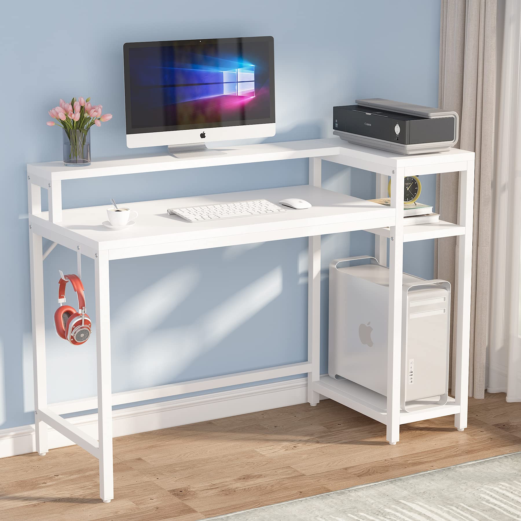 Buy Tribesigns Computer Desk with Storage Shelves, 51” Home Office Desk ...