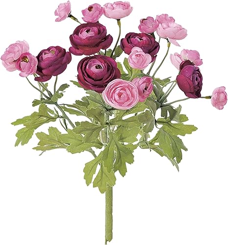 Amazon Asca 造花 ラナンキュラスブッシュ 花径1 2cm ピンク A 003 造花 オンライン通販