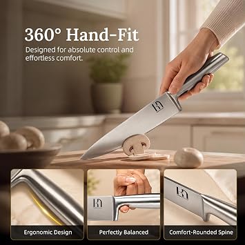 KnifeSaga 14-Piece Knife Set with Block and Detachable 2-Stage Sharpener