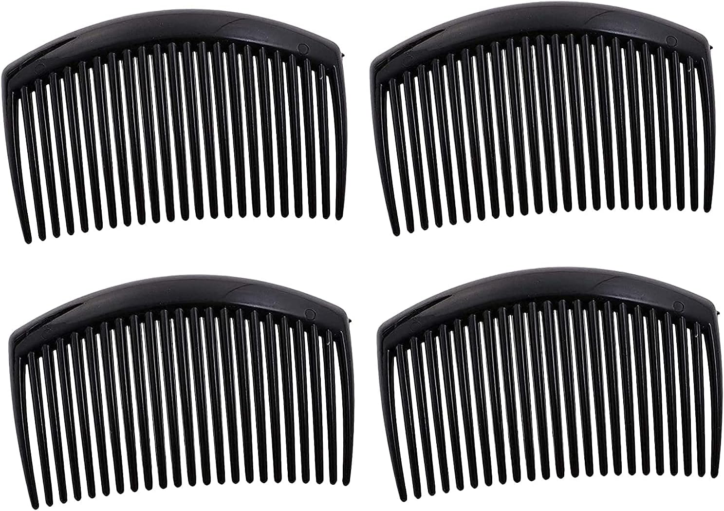 Black Plastic Hair Comb Slide Hairpin Clip for Women And Girls - (Pack of 4)
