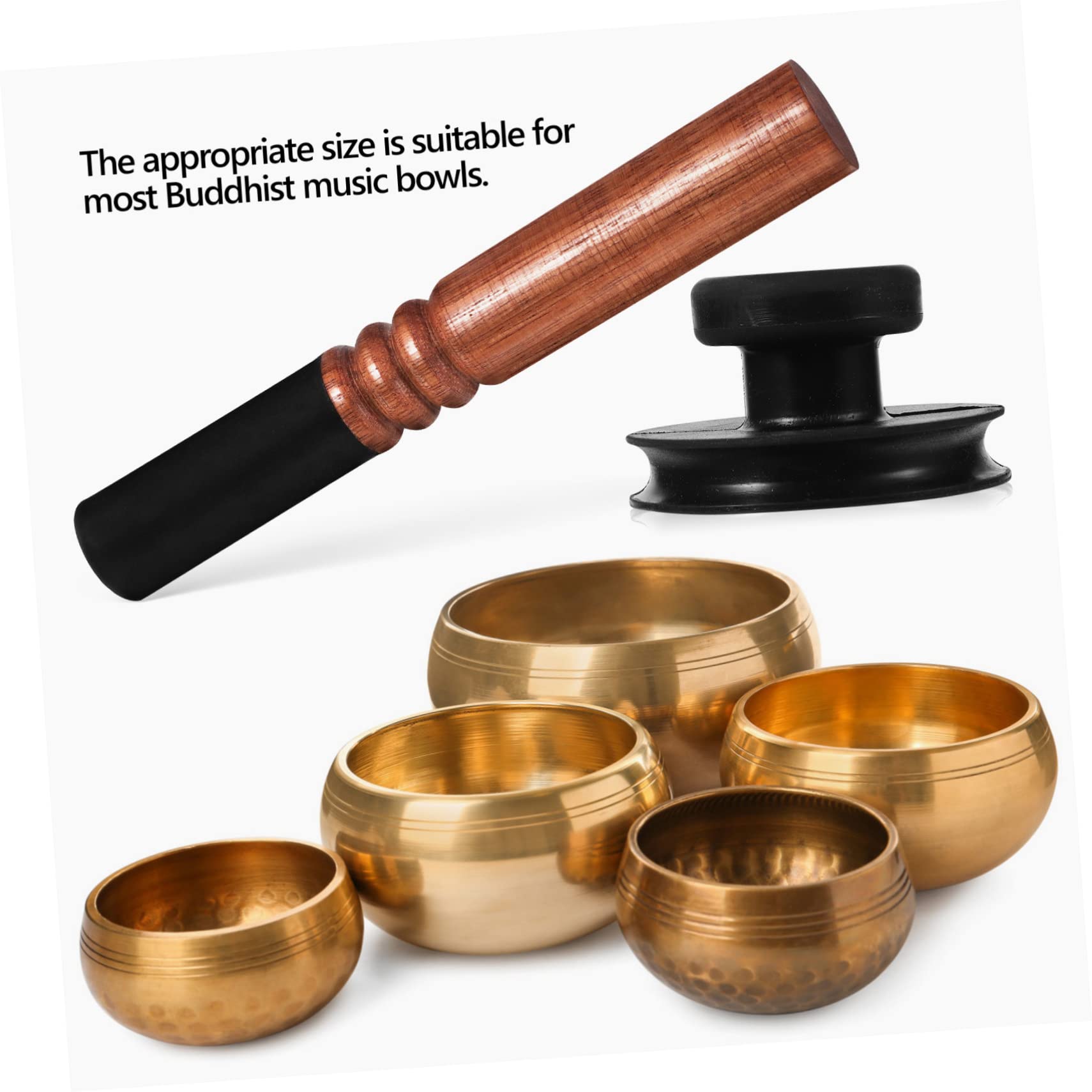 Toyvian Gummi Saugnapf Hebegriff für Buddha Klangschale Saugsystem aus Widerstandsfähigem Gummi mit Lederumwickeltem Stiel Kompakt und Tragbar für Meditationsschalen