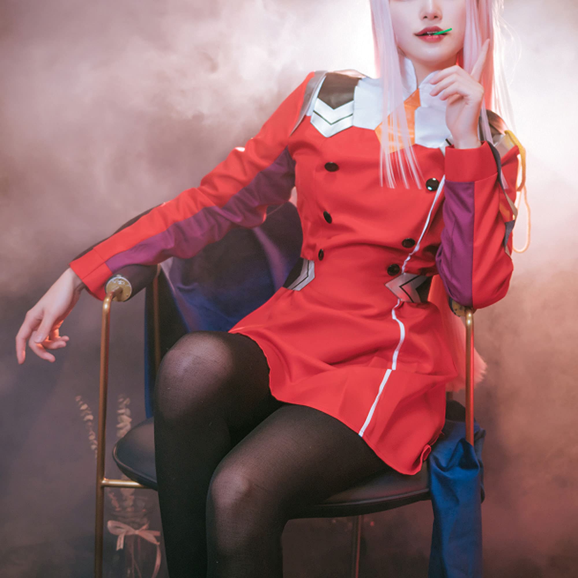 02 Zero Two kostium cosplay 02 stroje cosplay czerwony mundur sukienka garnitur pełny zestaw anime Halloween karnawał impreza kostium dla kobiet