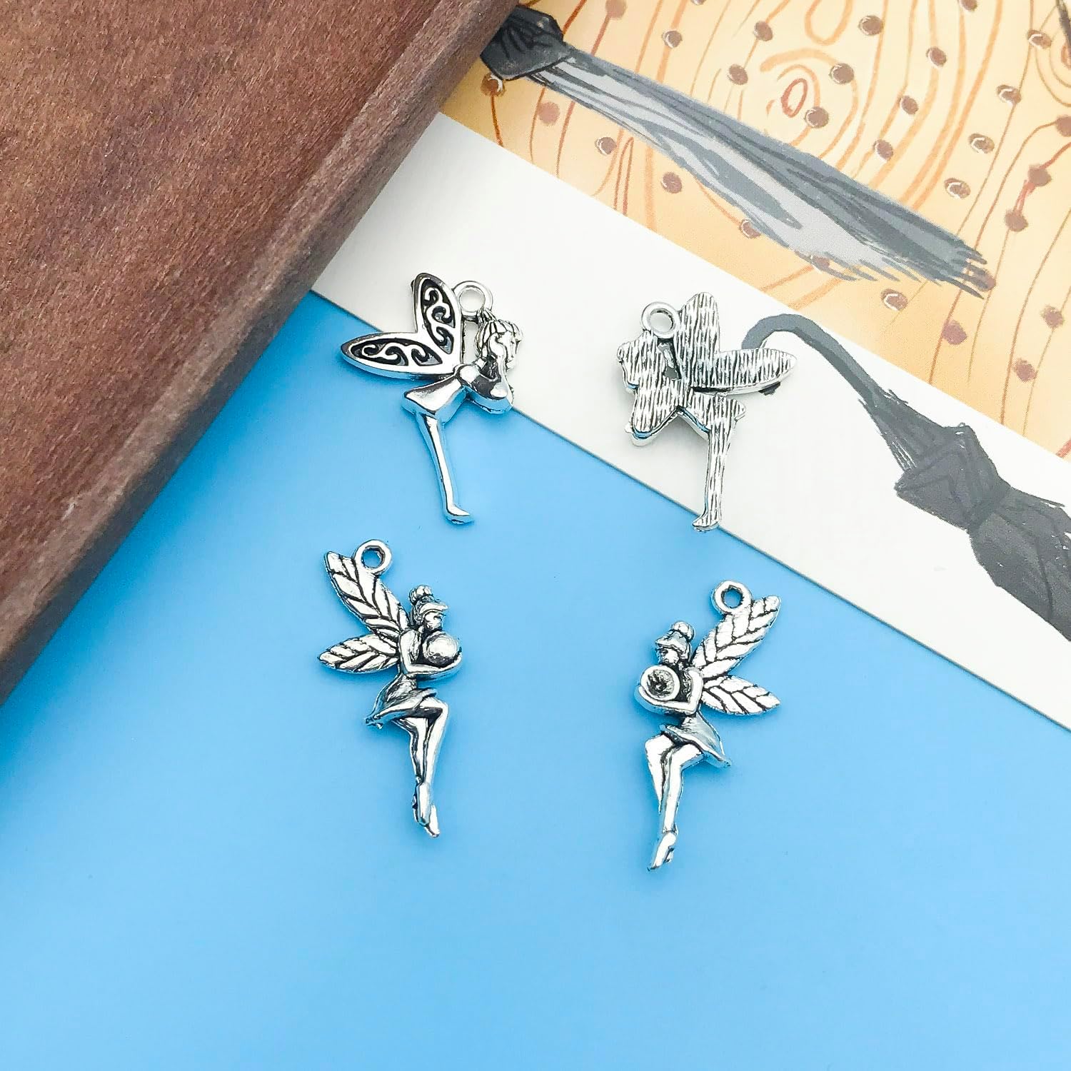 Youdiyla 64pcs Alloy Ancient Silver Angel Set Series Pendant Jewelry Making DIY Keychain Earrings Pendant Various Design Charms for Jewelry Making Bracelets Necklace (SN259) - Image 5