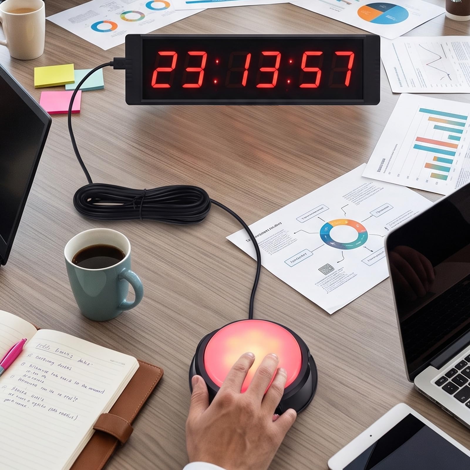 Bewinner 1,5 Calowy LED Licznik Czasu Odliczanie Zegar Siłownia