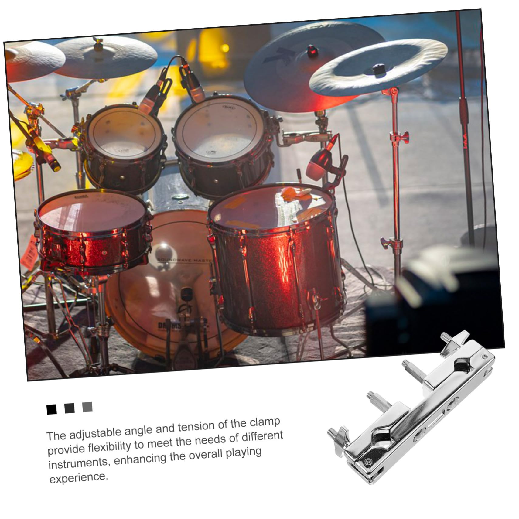 BESTonZON 3pezzi Per Cimbali e Strumenti Percussione Staffa Per Batteria Fissaggio Sicuro e Materiali Resistenti Accessorio Per Musicisti e Batteristi