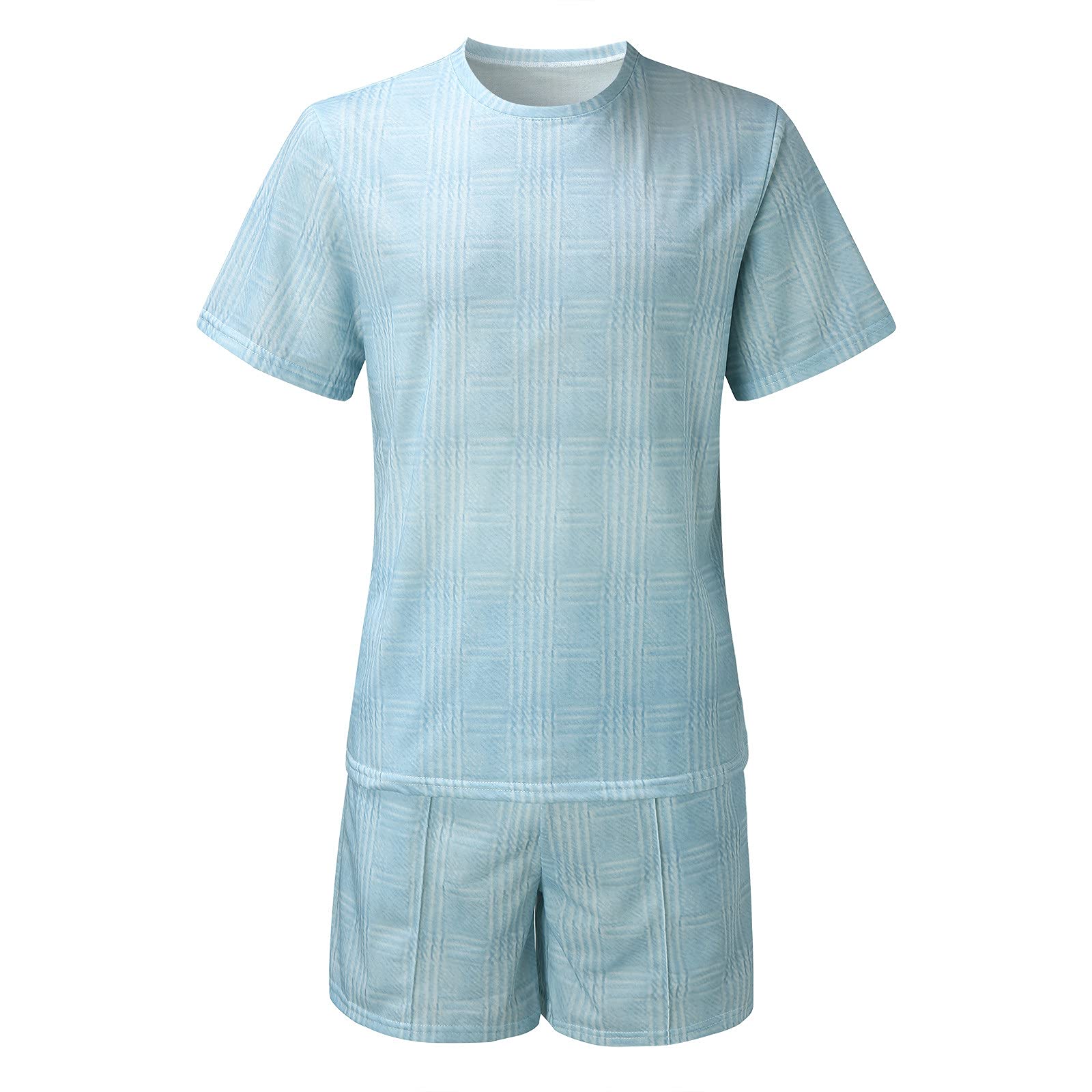 IQYU Tuta sportiva da uomo Urban leggera a righe, vestibilità normale, traspirante, con coulisse, per il tempo libero, traspirante, in materiale elasticizzato, Blu, XXXL