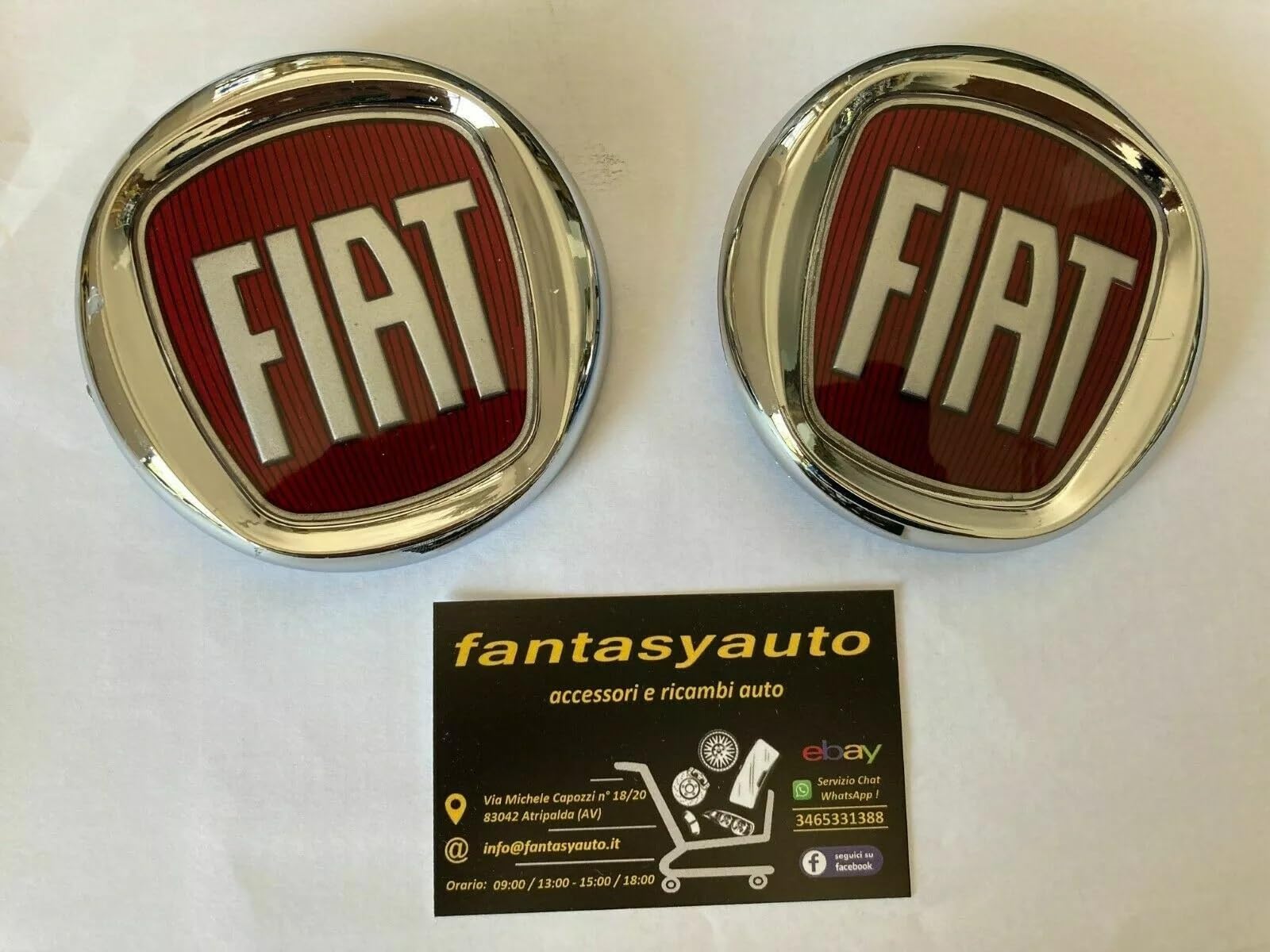 Fiat Panda 169 Dal 2003 > Kit 2 Fregi Logo Stemma Fiat Anteriore & Posteriore