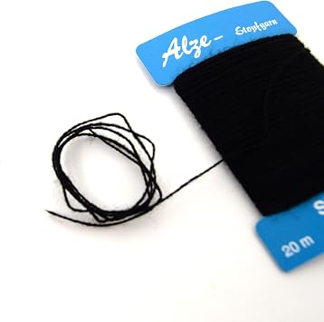 Trimz Darning Wool, Black, 20m – Strong Repair Yarn for Socks, Knitwear & Craft Projects (501‑1‑B)