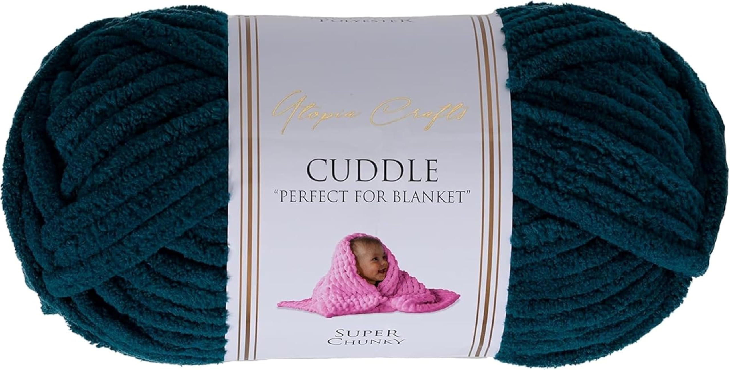 Utopia Crafts Cuddle Super Chunky Chenille Soft Yarn for Knitting and Crochet, 100g - 60m (Emerald Green)