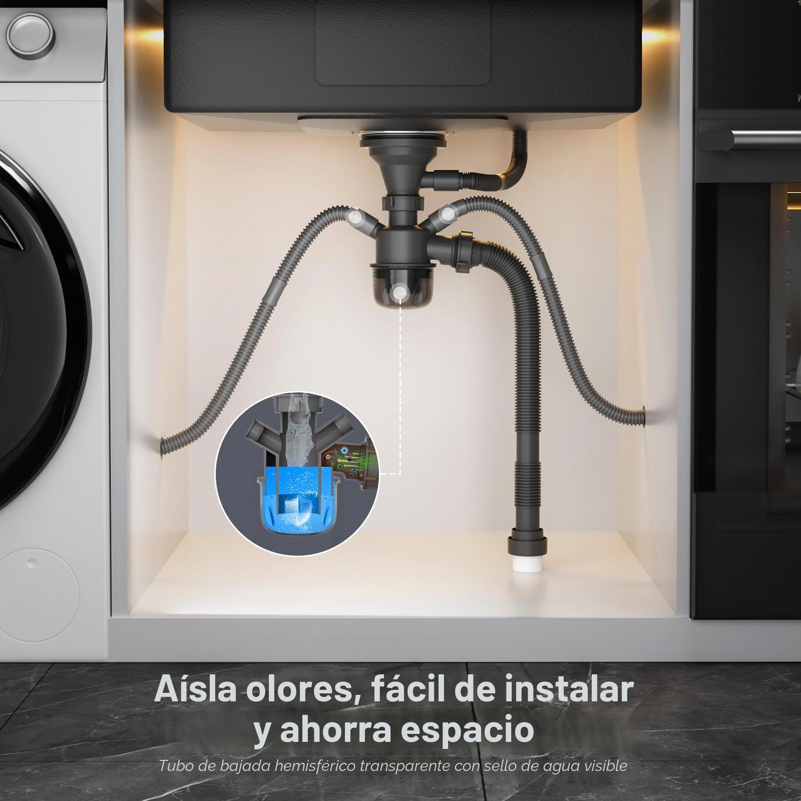 CECIPA Fregadero de acero inoxidable 60x45 cm, Fregadero empotrable de acero inoxidable incluye cesta escurreplatos, Fregadero de cocina con orificio para grifo para a partir de 60cm, Lavabo de acero