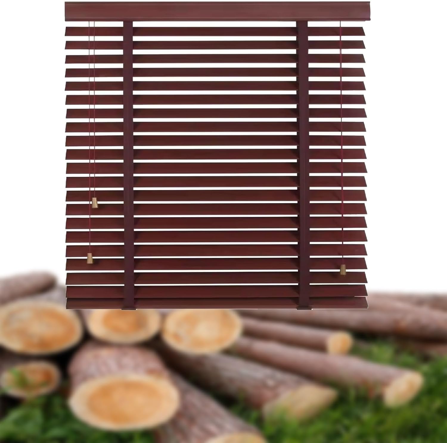 Room Darkening Faux Wood Blinds 12-80 inch Width, 19-100 inch Length 2" Slats Cordless Window Shades Window Blinds for Bedroom Bathroom Living Room, Privacy Venetian(Gray)