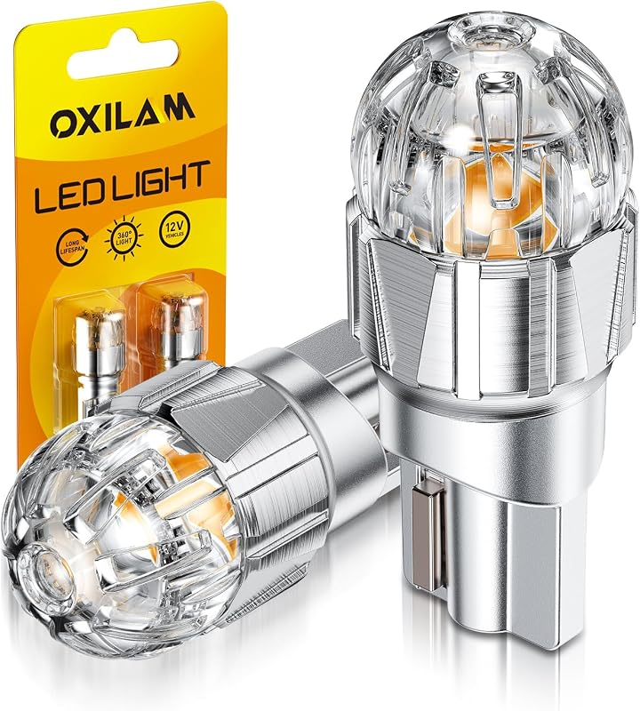 Lâmpadas LED OXILAM 194 T10 168 2825 W5W amarelo âmbar para iluminação automotiva – Kit com 2 unidades