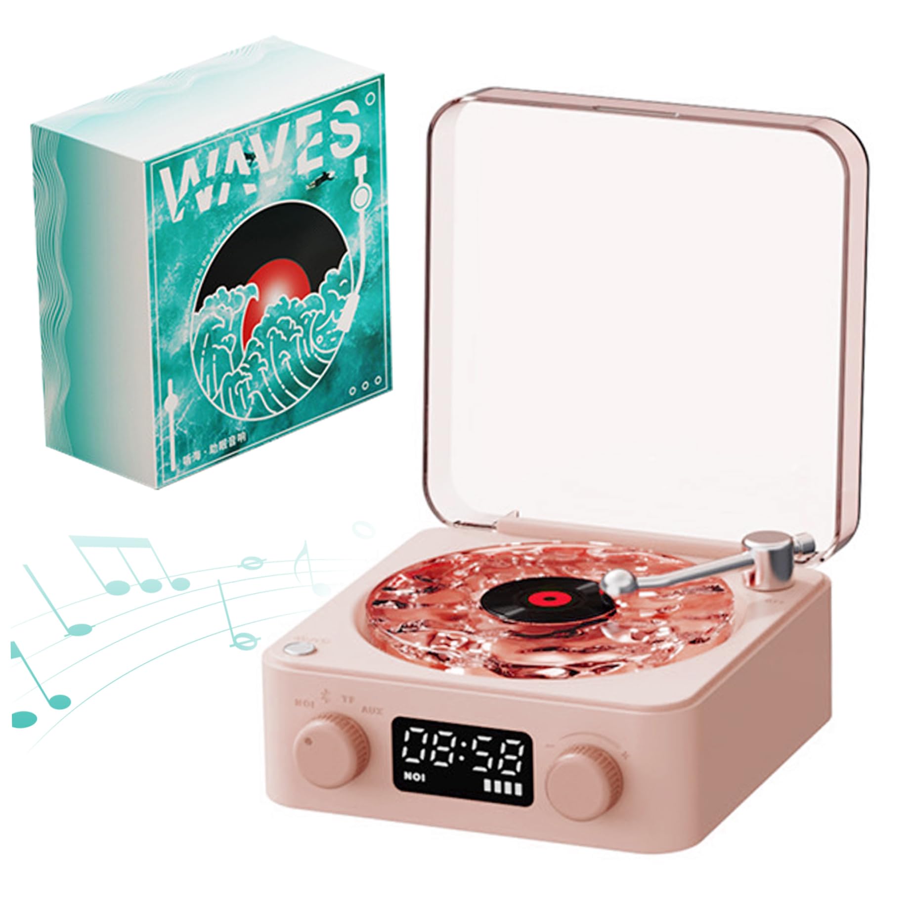 Joueur d'enregistrement mignon 6x6.3x2.9 pour musique vintage sans fil à la maison