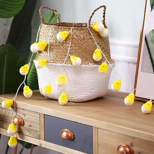 Miniatura 7 de Decoraciones de Pascua para interiores, 10 pies, 20 luces LED de cáscara de huevo de Pascua, luces colgantes de huevos de Pascua, funciona con