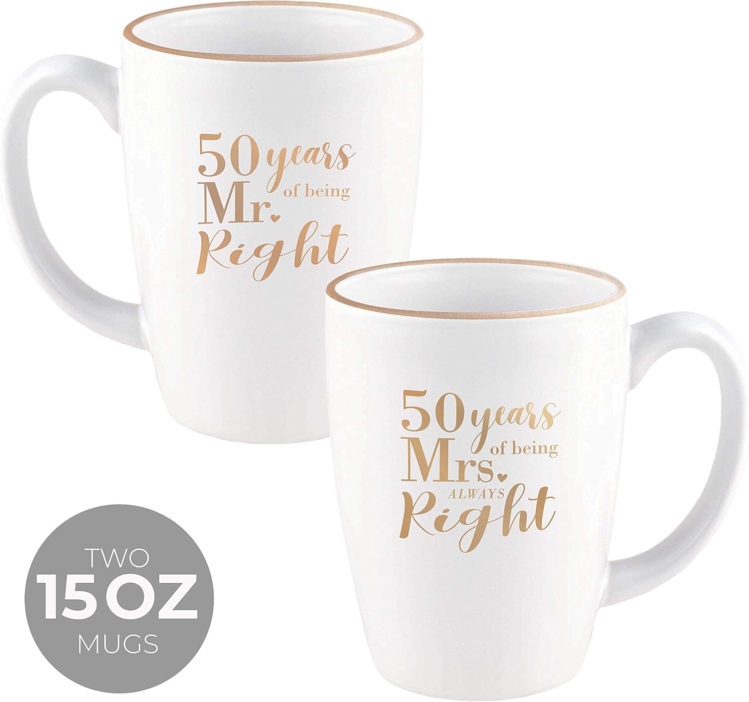 Amazon.com: 50th Anniversary Mug Set / 50th Anniversary Mr ...