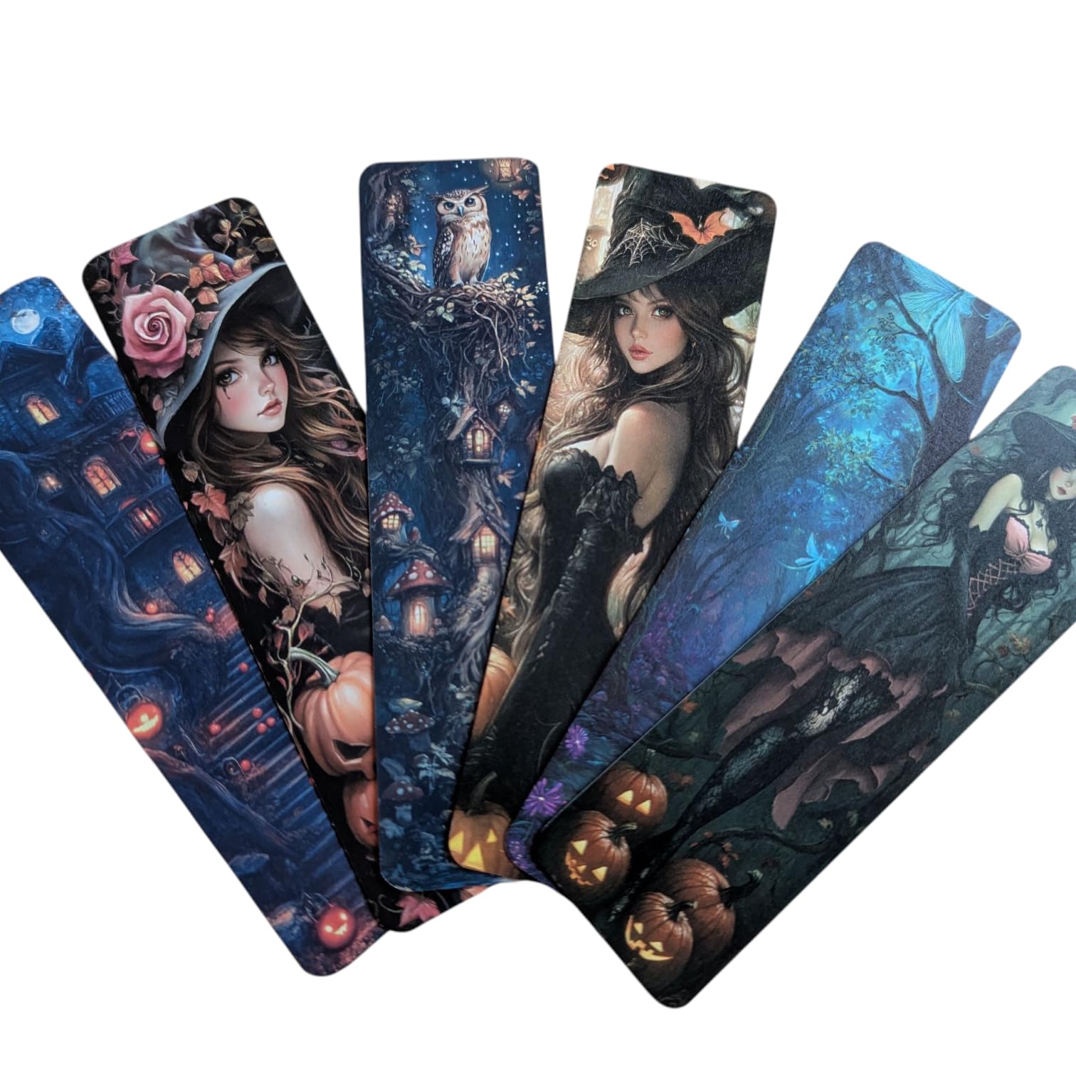 Gothic Vampire Bookmark Set – Double Sided Dark Fantasy Bookmarks with Vampires, Castles & Victorian Designs – Ideal Gifts for Gothic, Fantasy & Dark Academia Lovers (6pc Halloween Set 8)