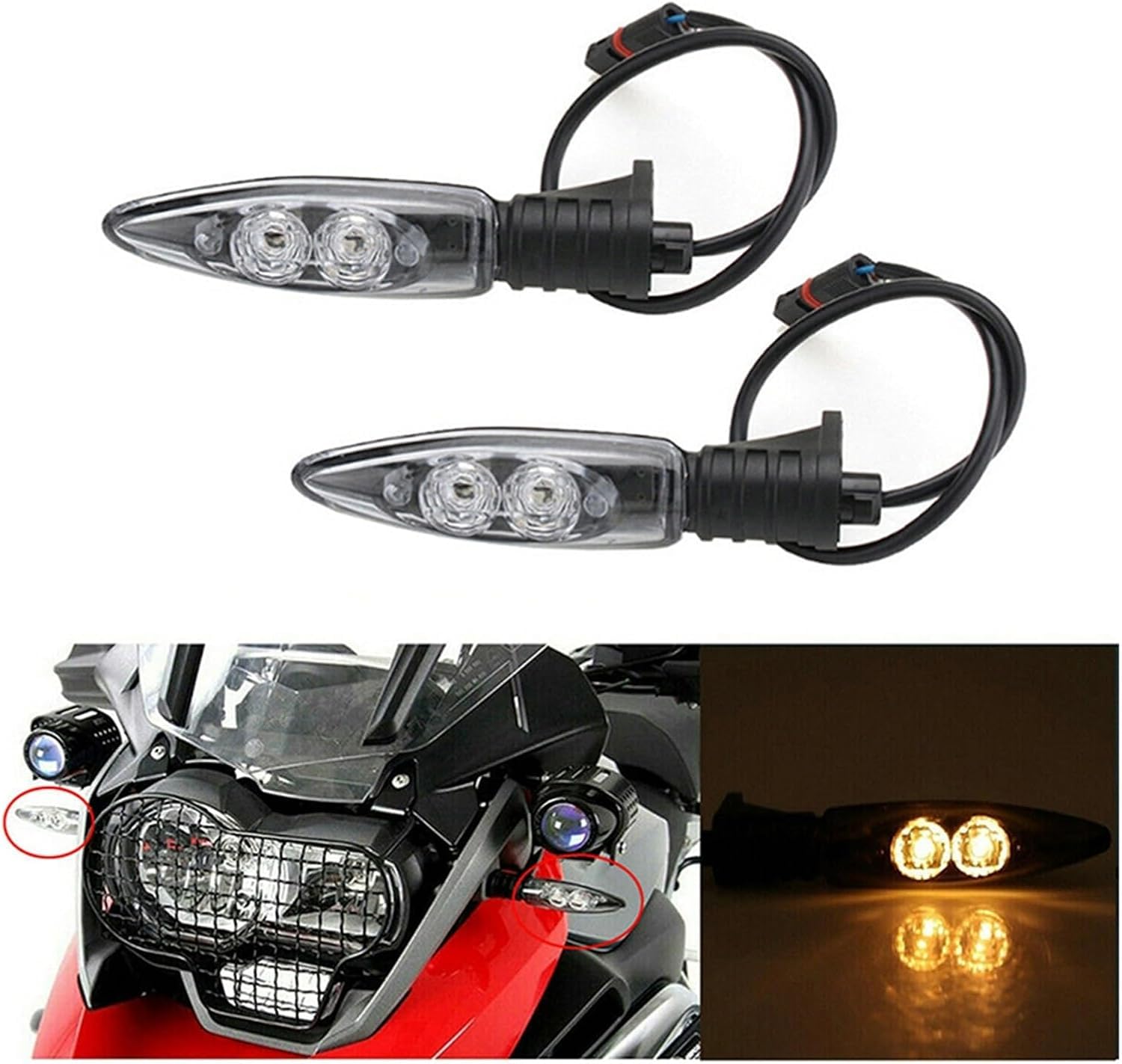 Clignotant de moto Clignotant avant à LED pour moto R 1200 S 2006-2008 (0366)