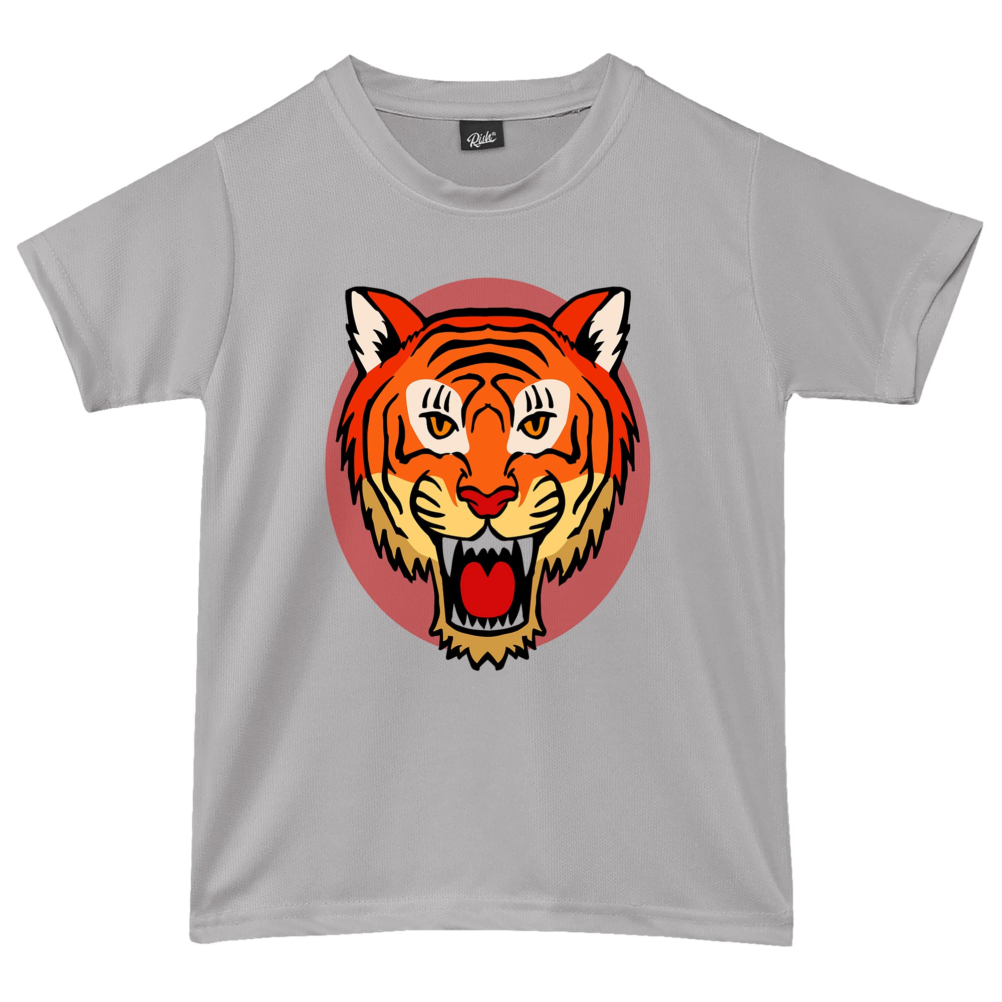 RISHTshirt for Boys and Kids | Super Soft Quick Dry Fit Fabric Tiger Head Printed Casuals