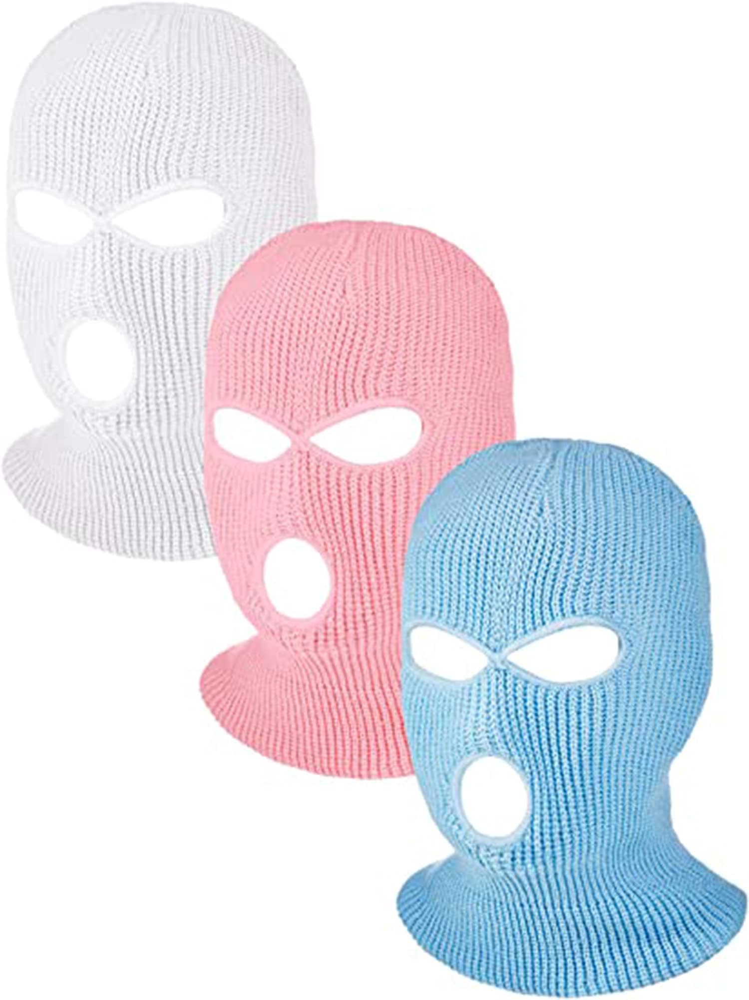 3-Hole Full Face Cover Winter Outdoor Sport Knitted Face Cover Ski Adult Balaclava Headwrap Full Face Mask Motorcycle Cycling Snowboard Gear for Outdoor Sports for Men Women