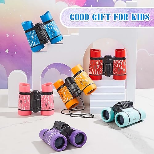 Miniatura 7 de Kanayu Paquete de 6 prismáticos para niños de 3 a 12 años, a prueba de golpes, para niños y niñas, regalo de cumpleaños, binoculares de safari,
