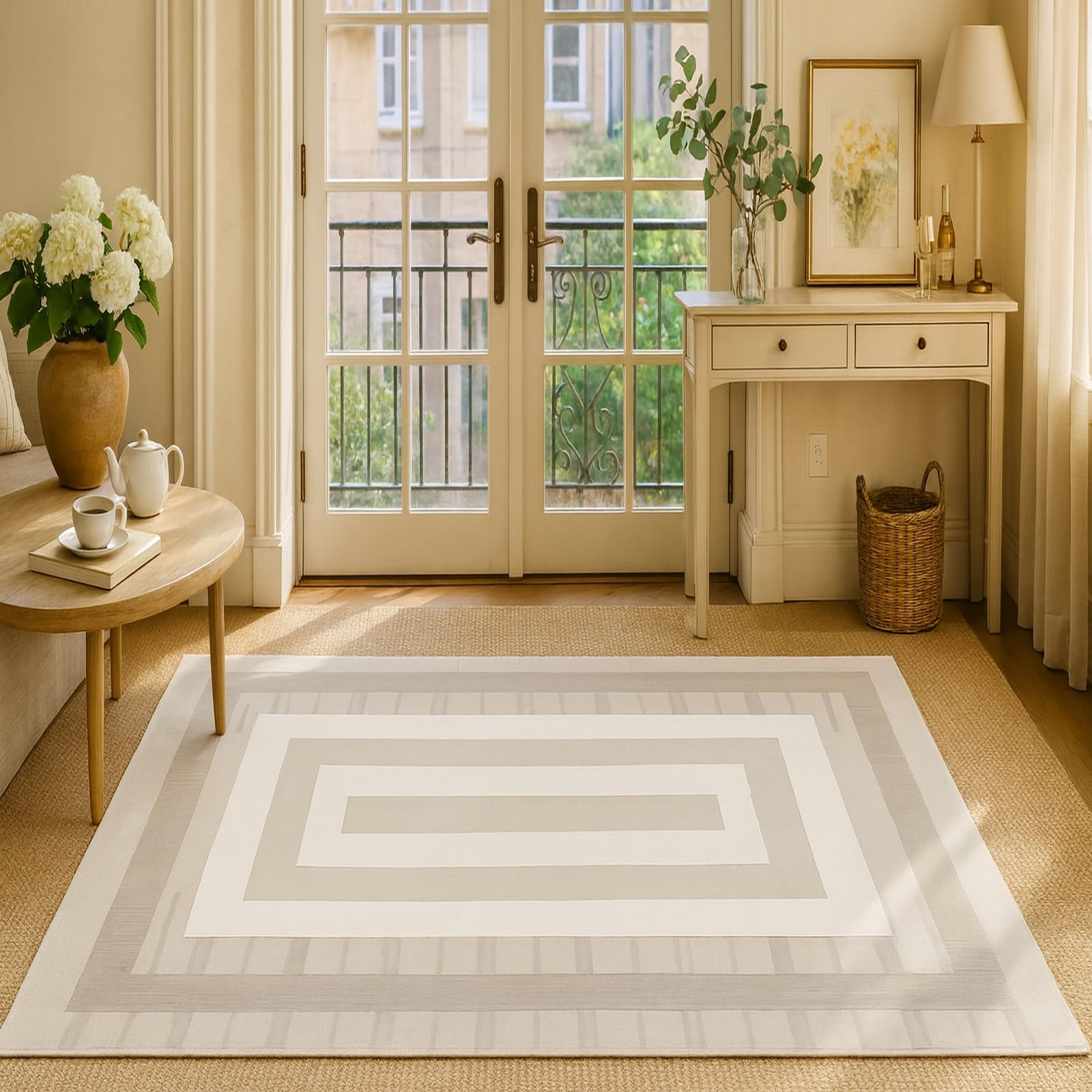 Tapis lavable et antidérapant 90x150 cm à motif géométrique pour une sécurité totale
